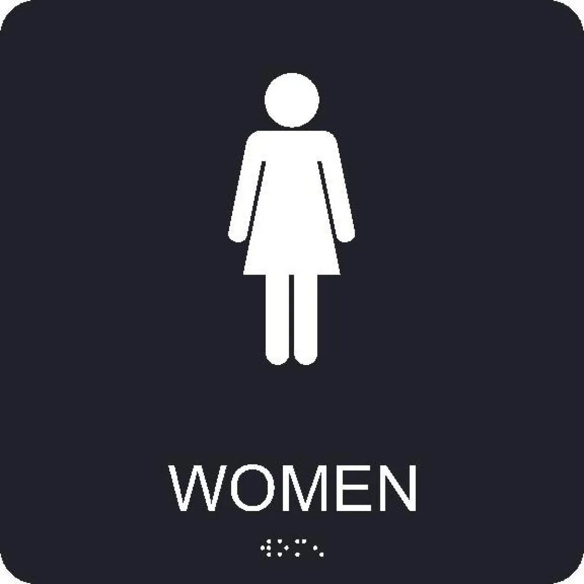 AccuformNMC ADA2WBR ADA Women Braille Sign, Engraved, 8" H x 8" W