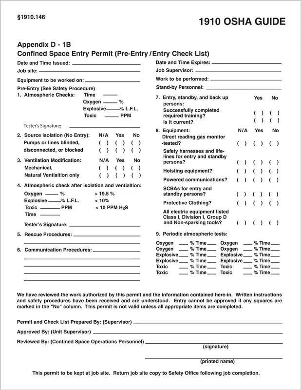 AccuformNMC CBS244 Confined Space Permits, Checklist, 8-1/2" H x 11" W, 100/Pk