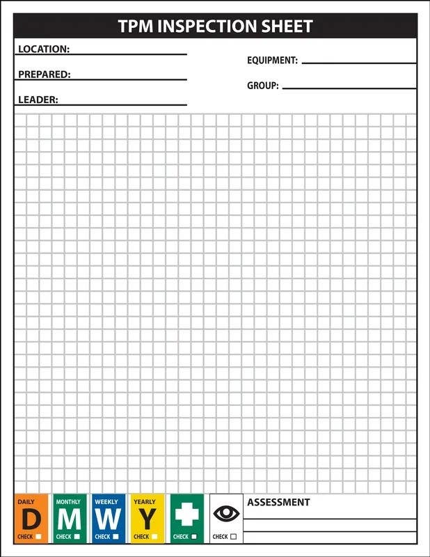 AccuformNMC CBS510 TPM Inspection Sheet Pad, 11" H x 8-1/2" W, 100/Pk