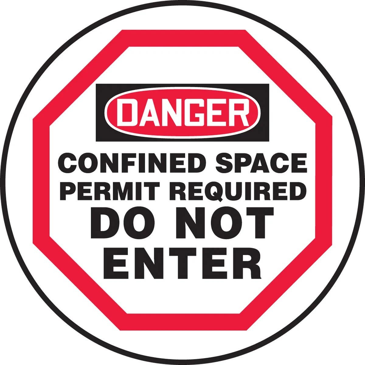 AccuformNMC CMH OSHA Danger Manhole Cover Sign, Do Not Enter, Confined Space Permit Required