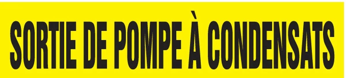 AccuformNMC CRPK236 French Pipe Marker, Sortie De Pompe A Condensats, Yellow