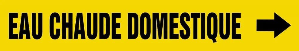 AccuformNMC CRPK277 French Pipe Marker, Eau Chaude Domestique, Yellow