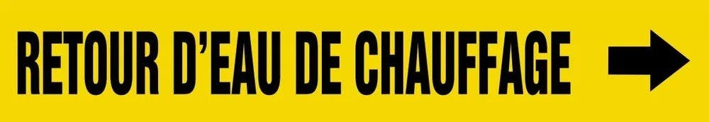 AccuformNMC CRPK391 French Pipe Marker, Retour D'Eau De Chauffage, Yellow
