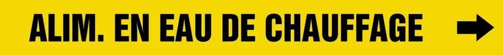 AccuformNMC CRPK393 French Pipe Marker, Alim. En Eau De Chauffage, Yellow