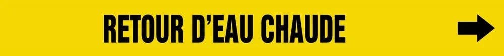 AccuformNMC CRPK427 French Pipe Marker, Retour D'Eau Chaude, Yellow