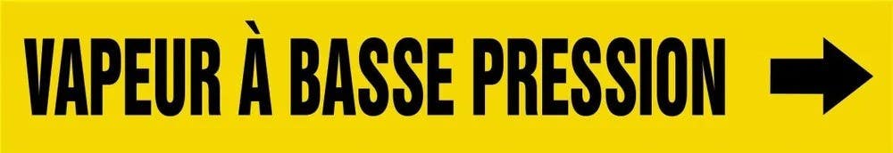 AccuformNMC CRPK499 French Pipe Marker, Vapeur A Basse Pression, Yellow