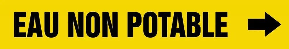 AccuformNMC CRPK541 French Pipe Marker, Eau Non Potable, Yellow