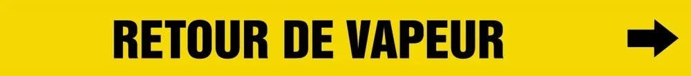 AccuformNMC CRPK669 French Pipe Marker, Retour De Vapeur, Yellow