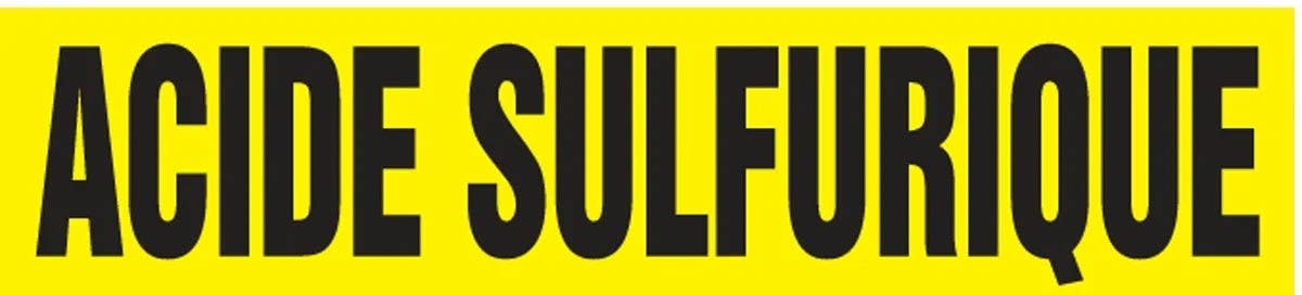 AccuformNMC CRPK685 French Pipe Marker, Acide Sulfurique, Yellow