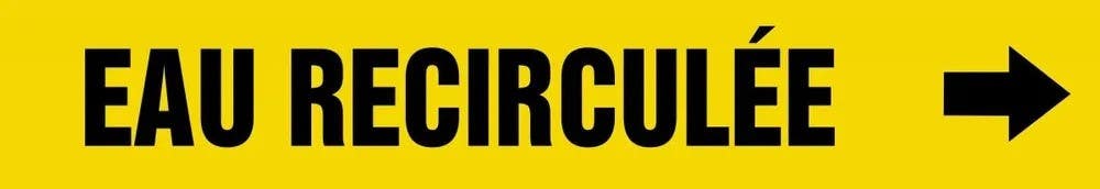 AccuformNMC CRPK77 French Pipe Marker, Eau Recirculee