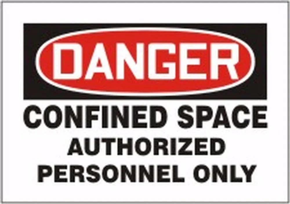 AccuformNMC CSM001 OSHA Danger Magnetic Vinyl Sign, Confined Space Authorized Personnel Only, 7" H x 10" W