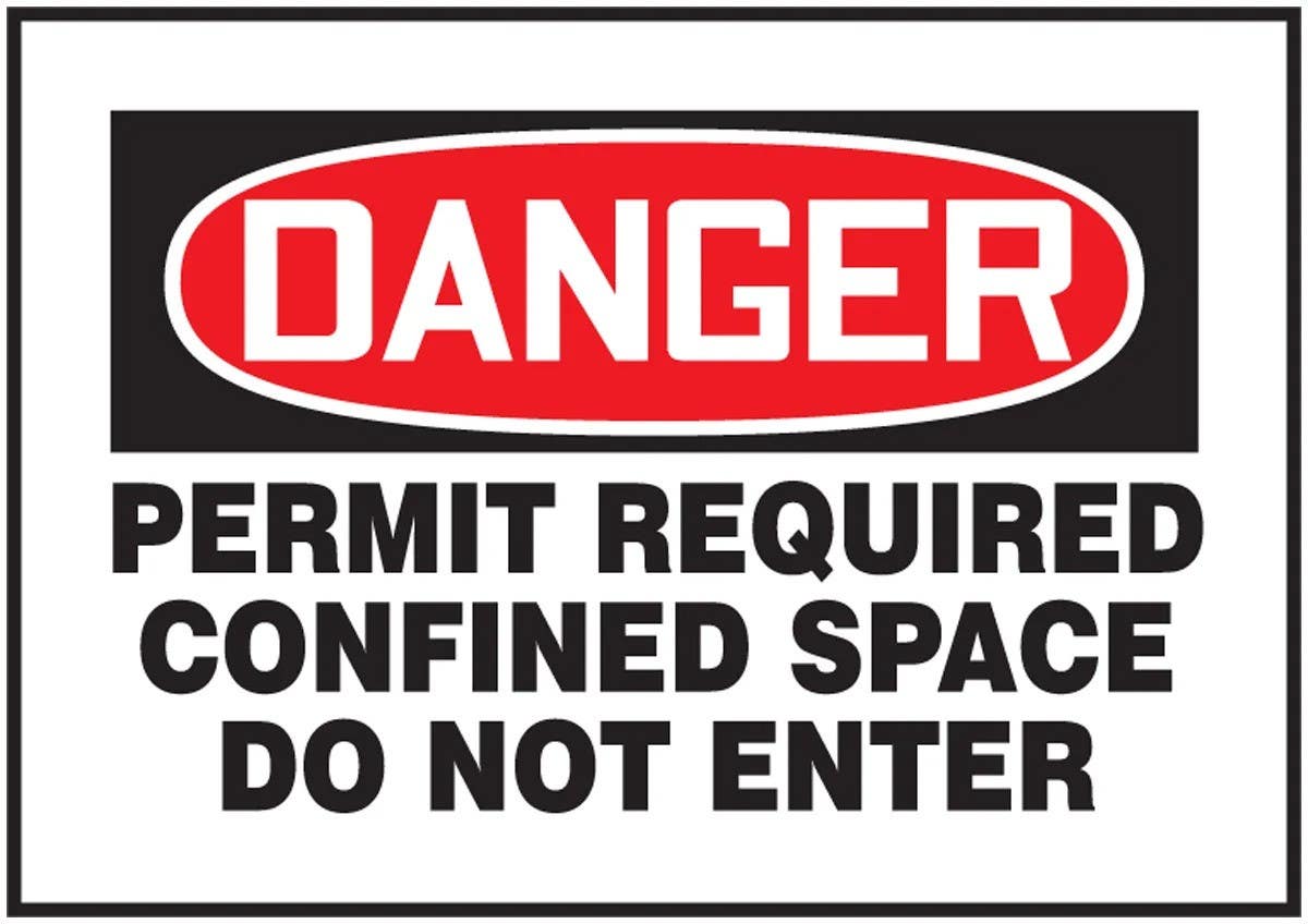 AccuformNMC CSM009 OSHA Danger Magnetic Safety Sign, Permit Required Confined Space Do Not Enter, 7" H x 10" W