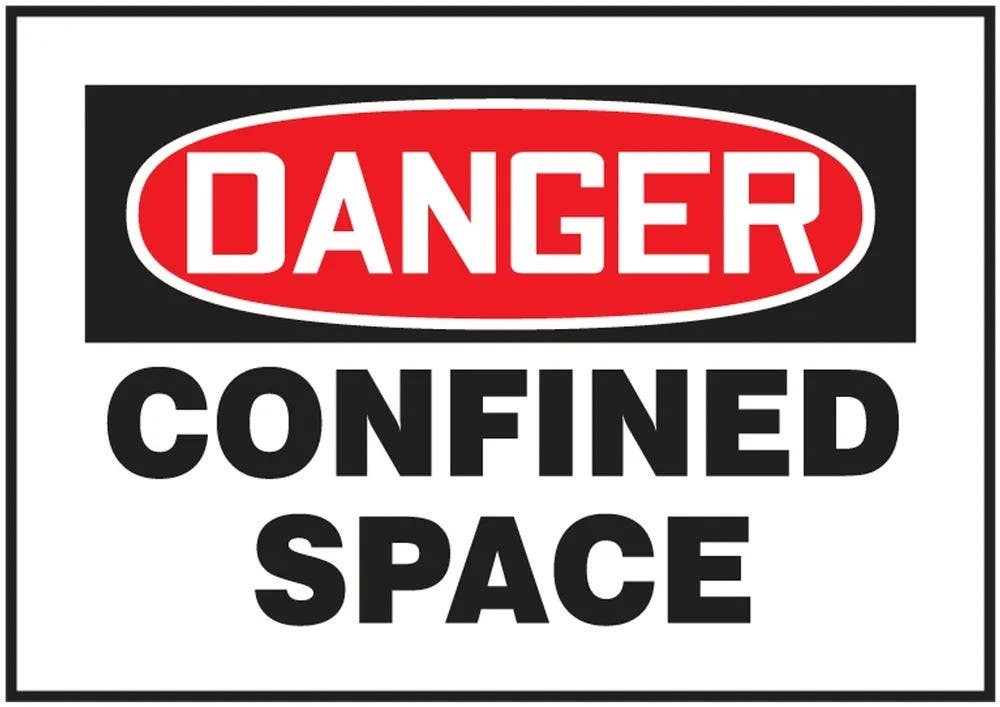 AccuformNMC CSM011 OSHA Danger Magnetic Safety Sign, Danger Confined Space Sign, 7" H x 10" W