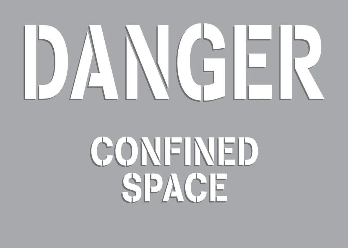 AccuformNMC CST710 Danger Stencil, Confined Space, 7" H x 10" W