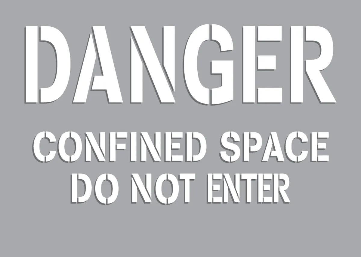 AccuformNMC CST716 Danger Stencil, Confined Space, Do Not Enter, 7" H x 10" W