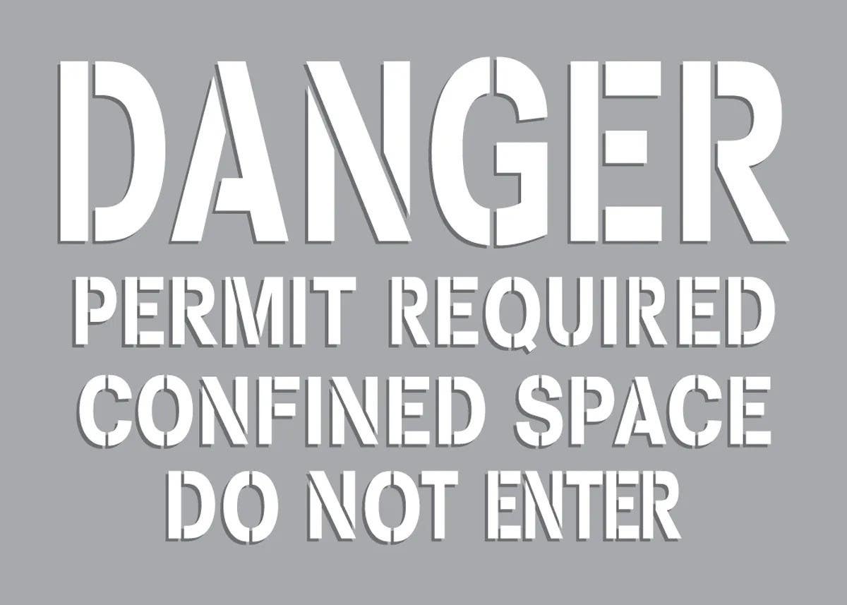AccuformNMC CST720 Danger Stencil, Permit Required Confined Space Do Not Enter, 7" H x 10" W