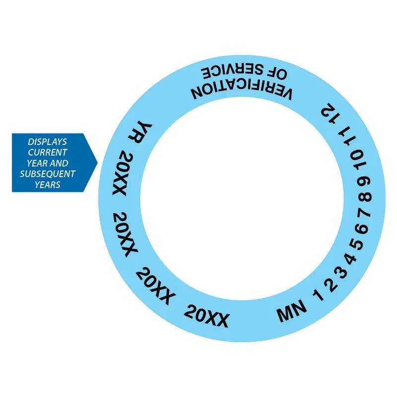 AccuformNMC CVS116 Safety Sign, Verification Of Service Collar, Blue, 2-1/8" ID, 25/Pk