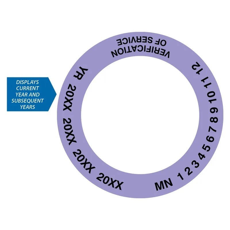 AccuformNMC CVS118 Safety Sign, Verification Of Service Collar, 3-1/16" ID, 25/Pk