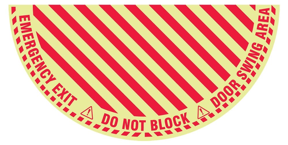 AccuformNMC DFS Half Circle Circle Door Floor Signs, 28" x 56"