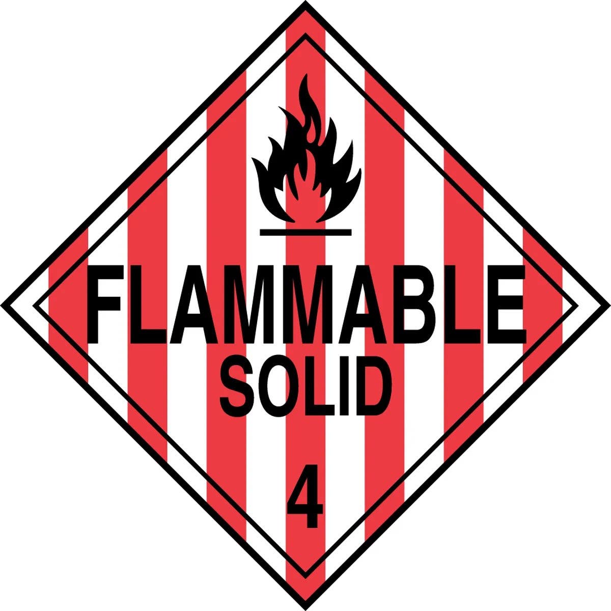 AccuformNMC MPL401 DOT Placard, Hazard Class 4, Flammable Solids (Flammable Solid), 10-3/4" H x 10-3/4" W