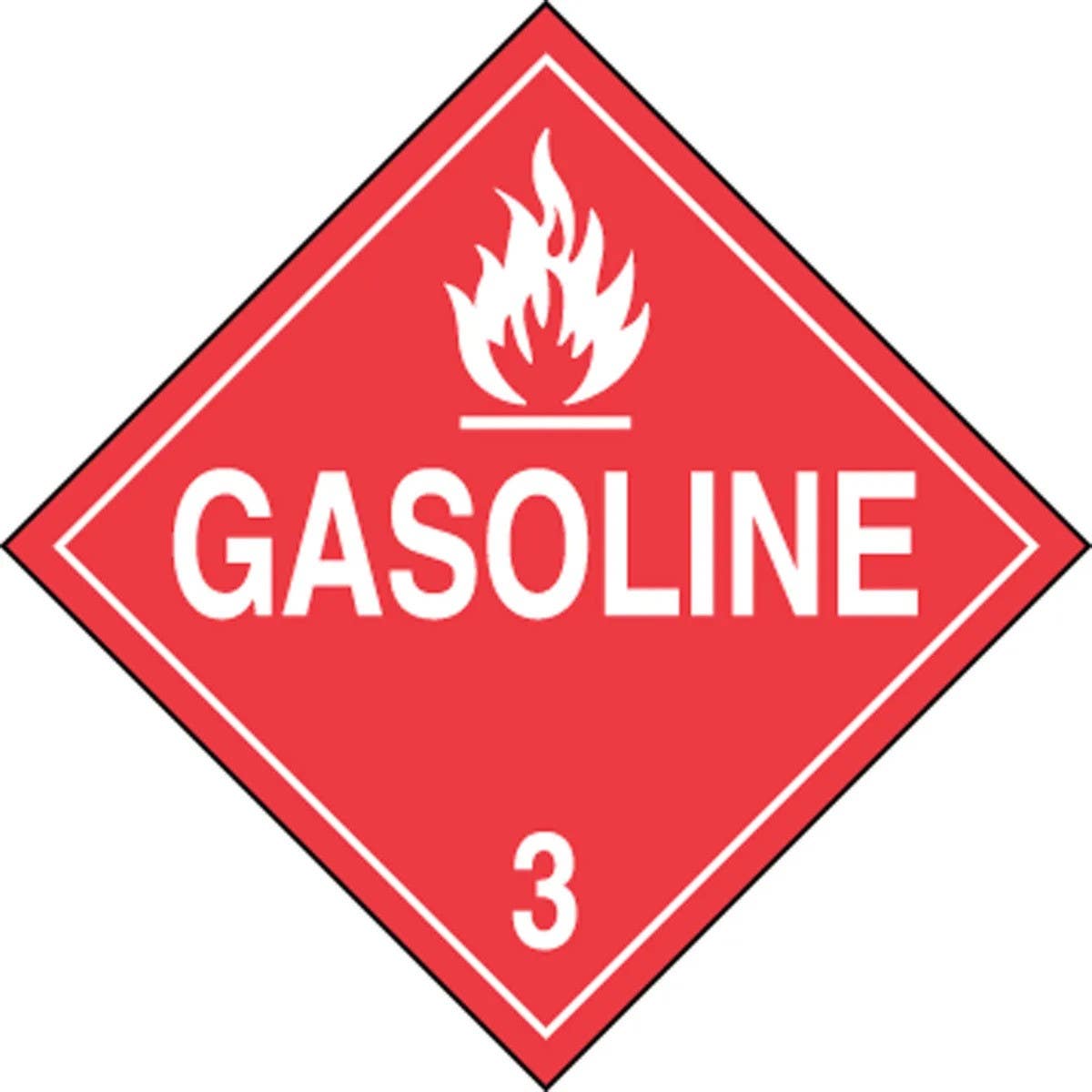 AccuformNMC MPL304 DOT Placard, Hazard Class 3, Gasoline, 10-3/4" H x 10-3/4" W