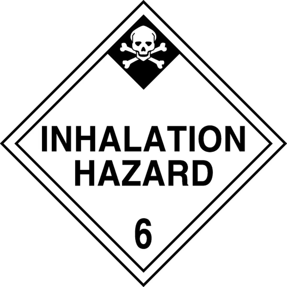 AccuformNMC MPL603 DOT Placard, Hazard Class 6, Inhalation Hazard, 10-3/4" H x 10-3/4" W