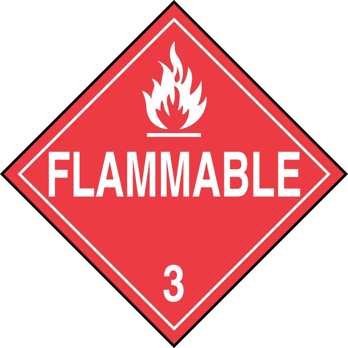 AccuformNMC MPL301 DOT Placard, Hazard Class 3, Flammable Liquids (Flammable), 10-3/4" H x 10-3/4" W