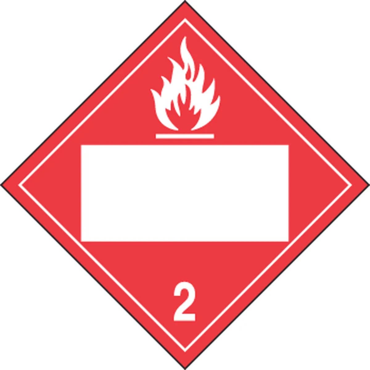 AccuformNMC MPL4DG2B Blank DOT Placard, Hazard Class 2, Flammable Gas, 10-3/4" H x 10-3/4" W