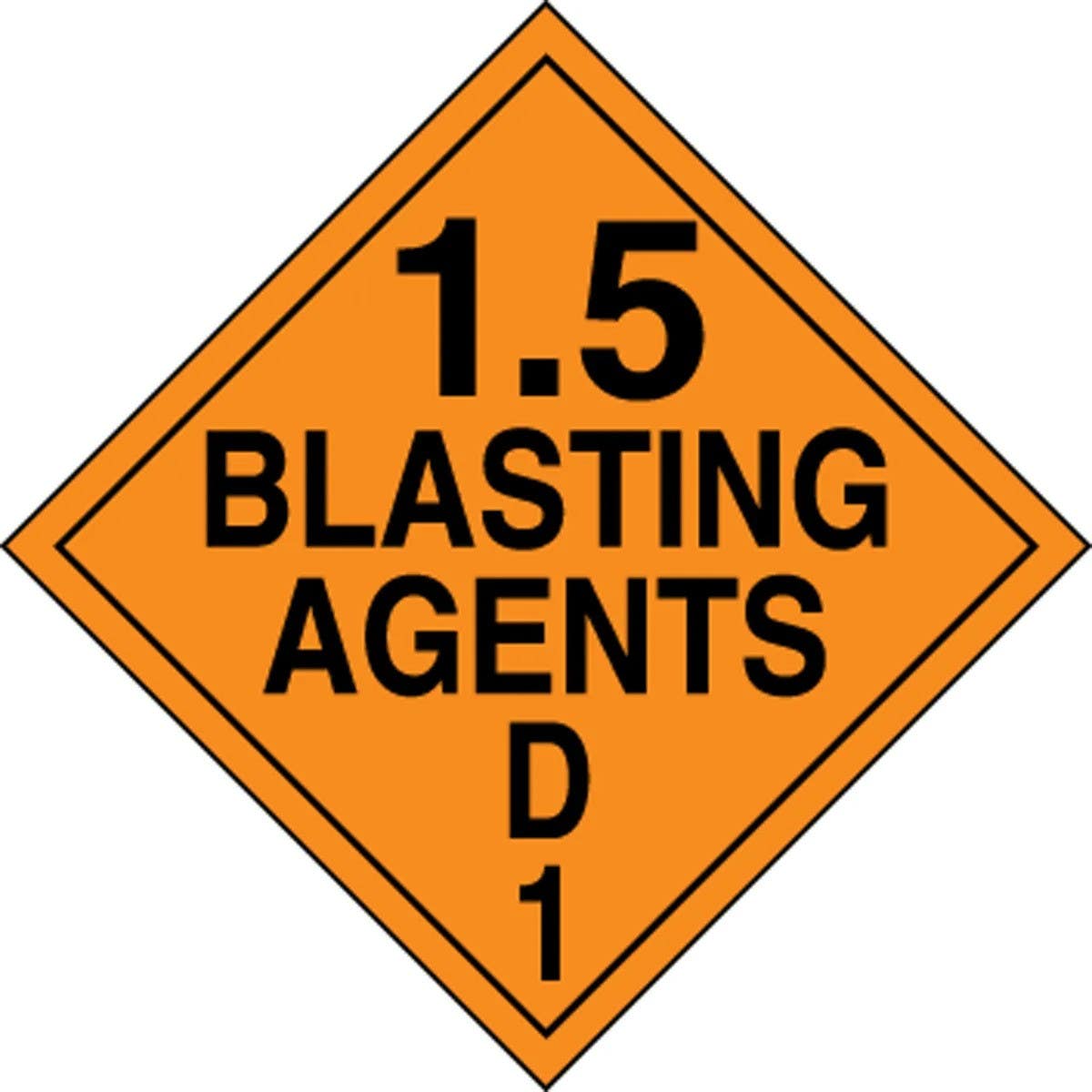 AccuformNMC MPL134 DOT Placard, Hazard Class 1, Explosives & Blasting Agents (1.5D), 10-3/4" H x 10-3/4" W