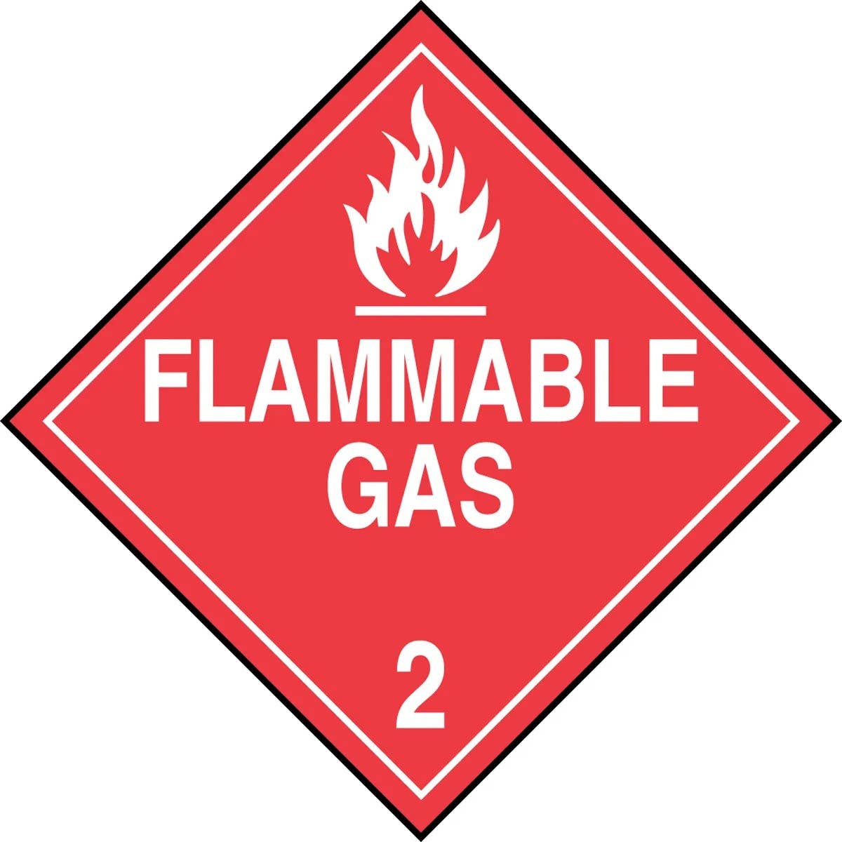AccuformNMC MPL202 DOT Placard, Hazard Class 2, Gases (Flammable Gas), 10-3/4" H x 10-3/4" W
