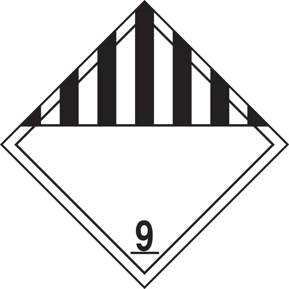 AccuformNMC MPL901 DOT Placard, Hazard Class 9, Miscellaneous Dangerous Goods, 10-3/4" H x 10-3/4" W