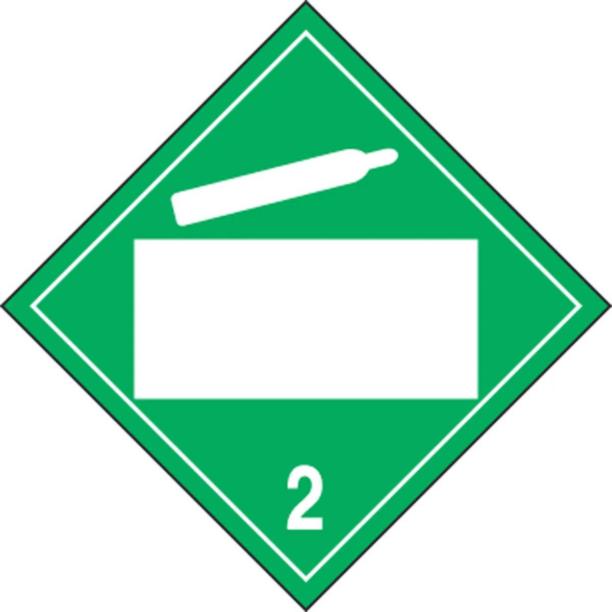 AccuformNMC MPL4DG2A Blank DOT Placard, Hazard Class 2, Non-Flammable Gas, 10-3/4" H x 10-3/4" W