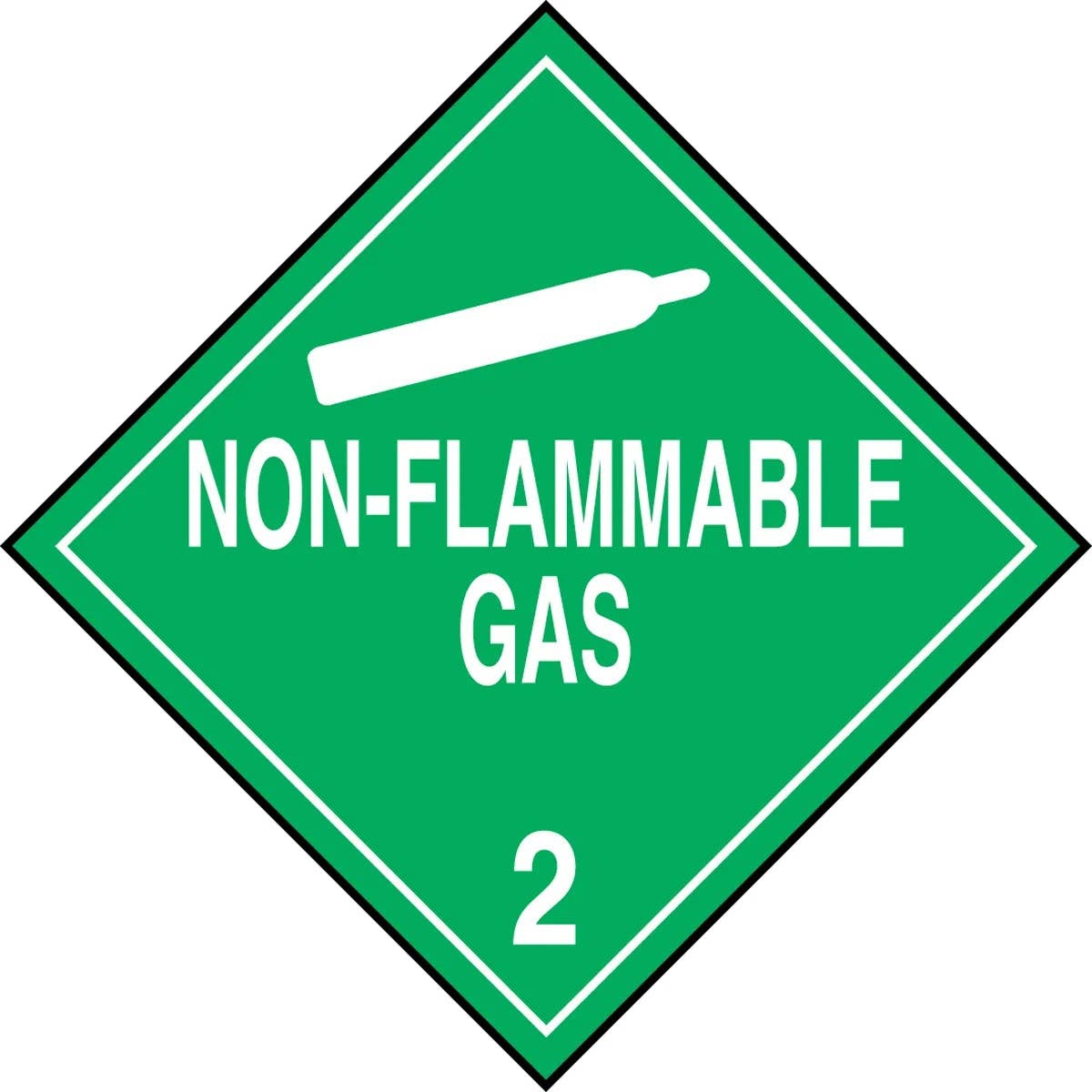 AccuformNMC MPL201 DOT Placard, Hazard Class 2, Gases (Non-Flammable Gas), 10-3/4" H x 10-3/4" W
