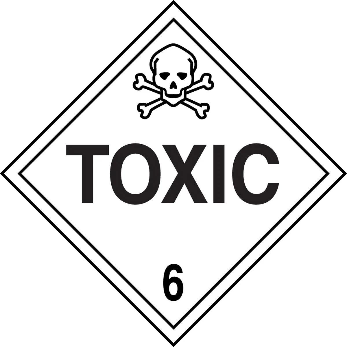 AccuformNMC MPL606 DOT Placard, Hazard Class 6, Toxic, 10-3/4" H x 10-3/4" W