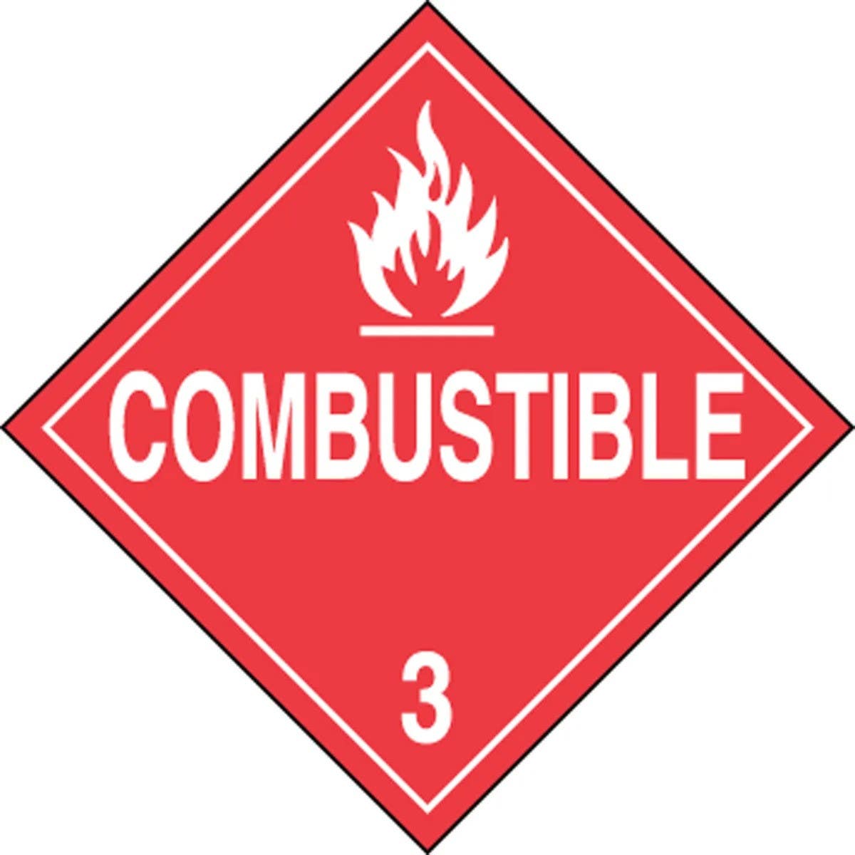 AccuformNMC MPL302 DOT Placard, Hazard Class 3, Flammable Liquids (Combustible), 10-3/4" H x 10-3/4" W