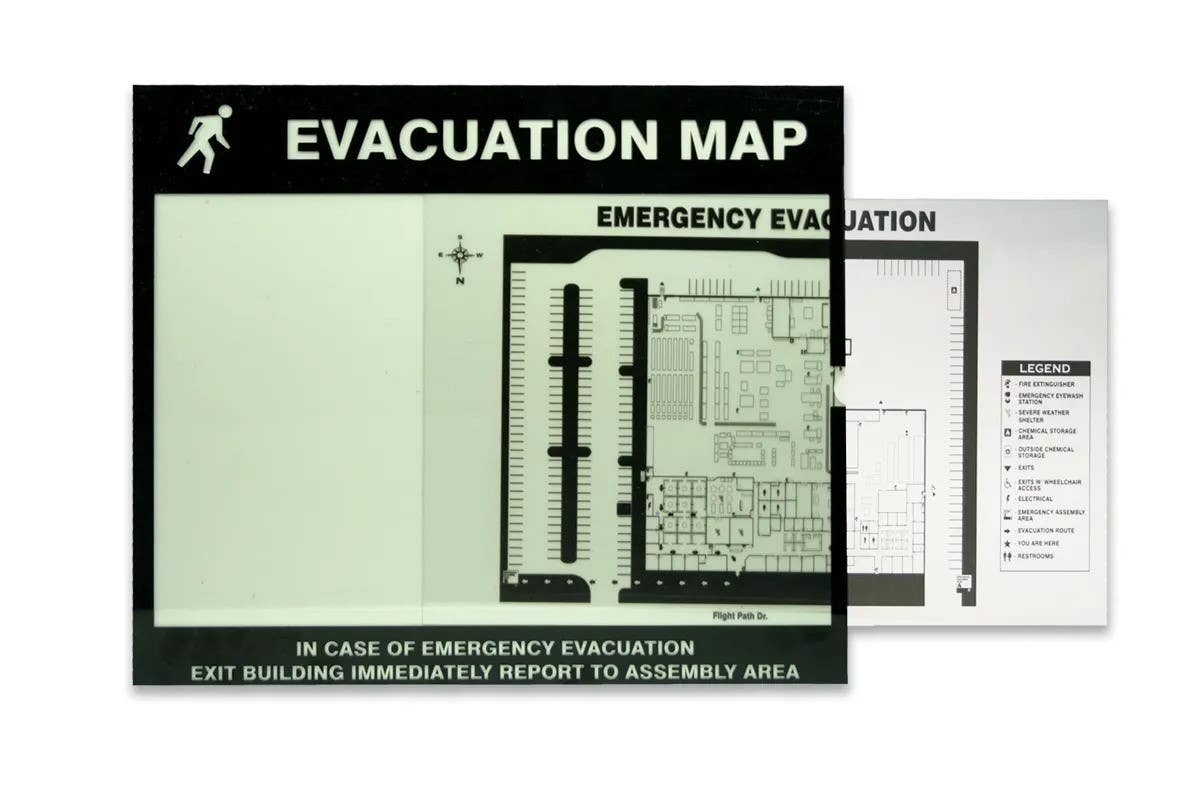 AccuformNMC DTA Evacuation & Severe Weather Map Holder Clear Inserts, 2/Pk