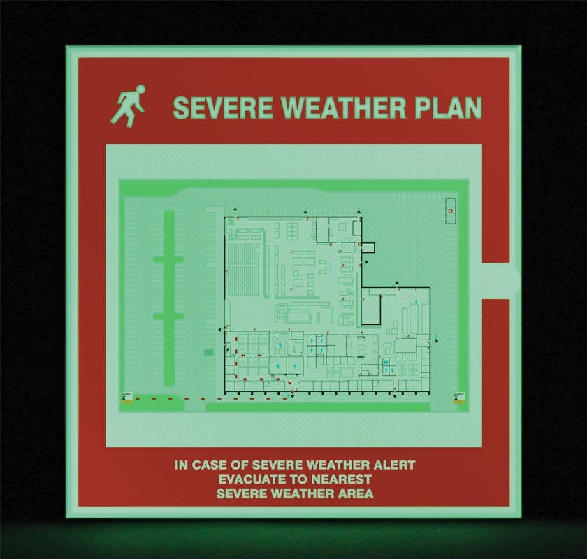 AccuformNMC DTA Safety Sign, Severe Weather Map Holder, 8-1/2" H x 11" W