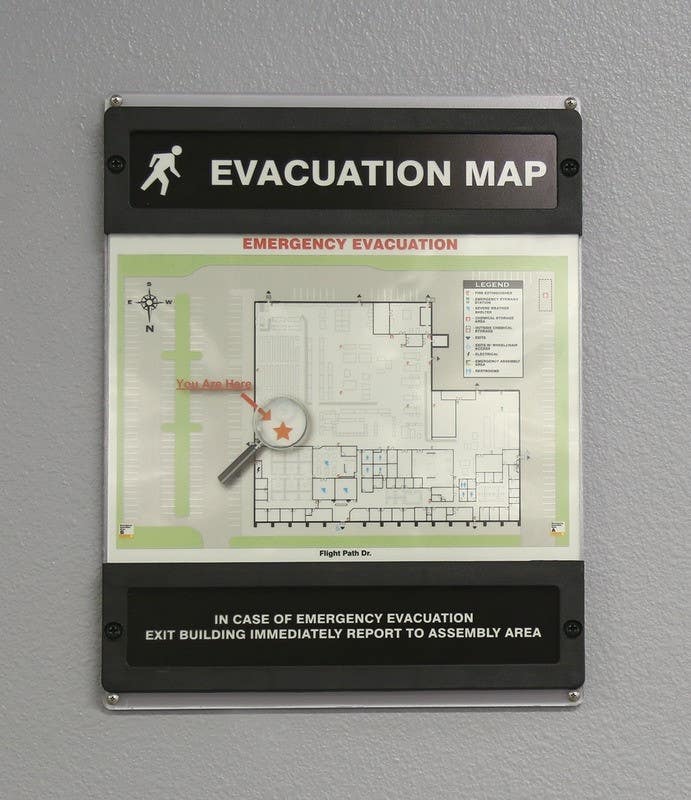 AccuformNMC DTA Evacuation Map Holder 2, Preassembled