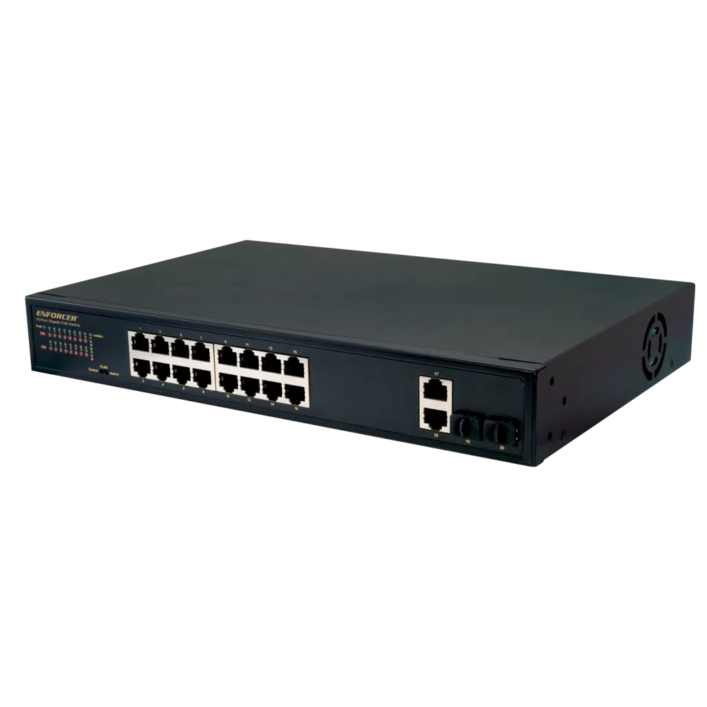 SECO-LARM NS-516UT-GAQ 16-Port Gigabit Unmanaged PoE+ Switch