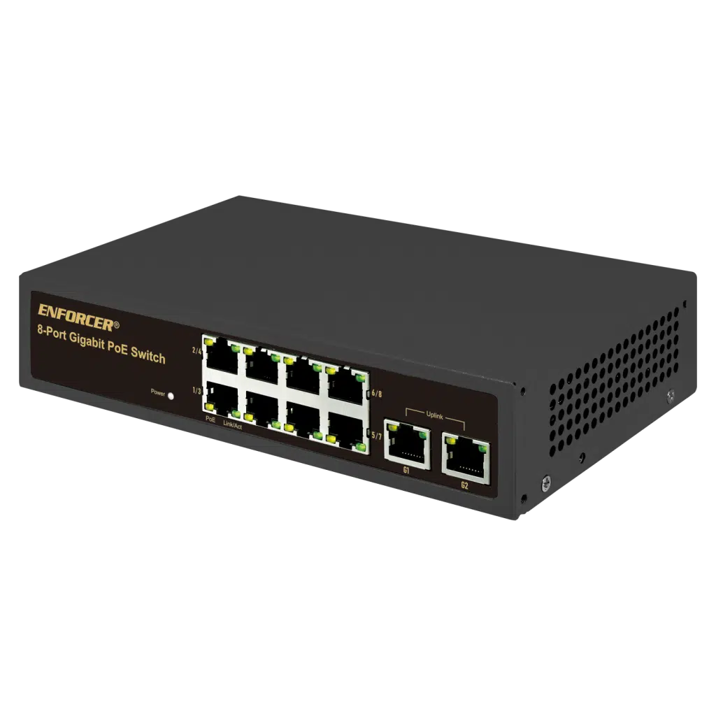 SECO-LARM NS-508UT-GAQ 8-Port Gigabit Unmanaged PoE+ Switch