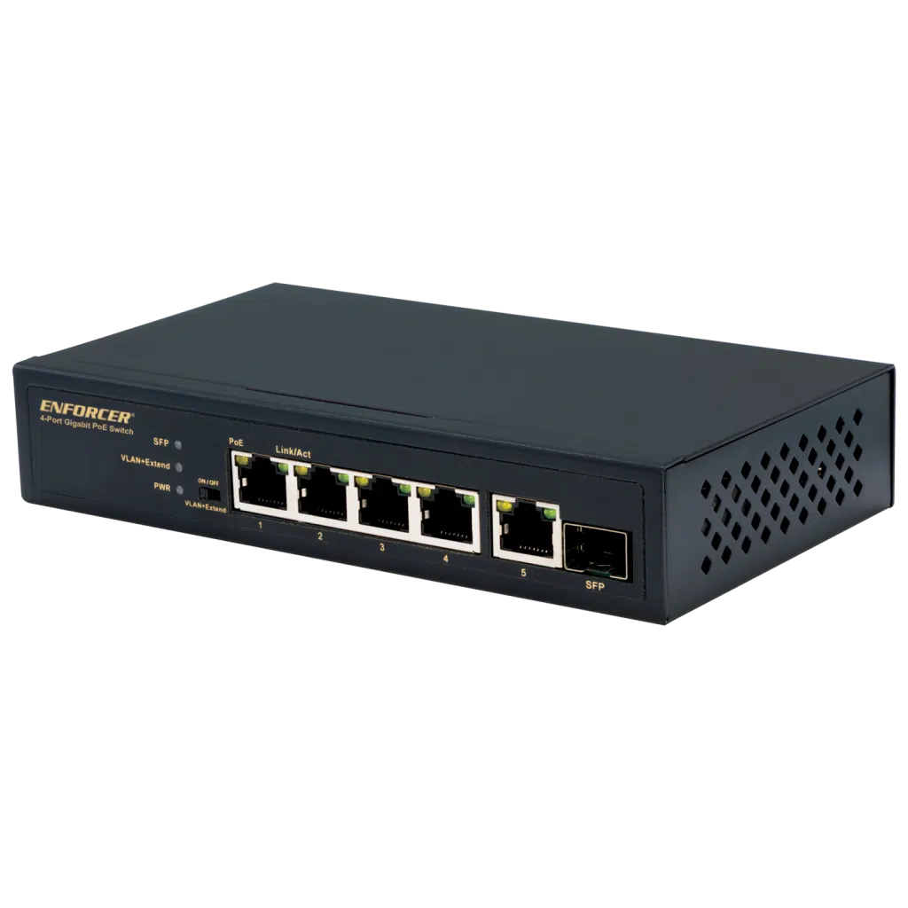 SECO-LARM NS-504UT-GAQ 4-Port Gigabit Unmanaged PoE+ Switch