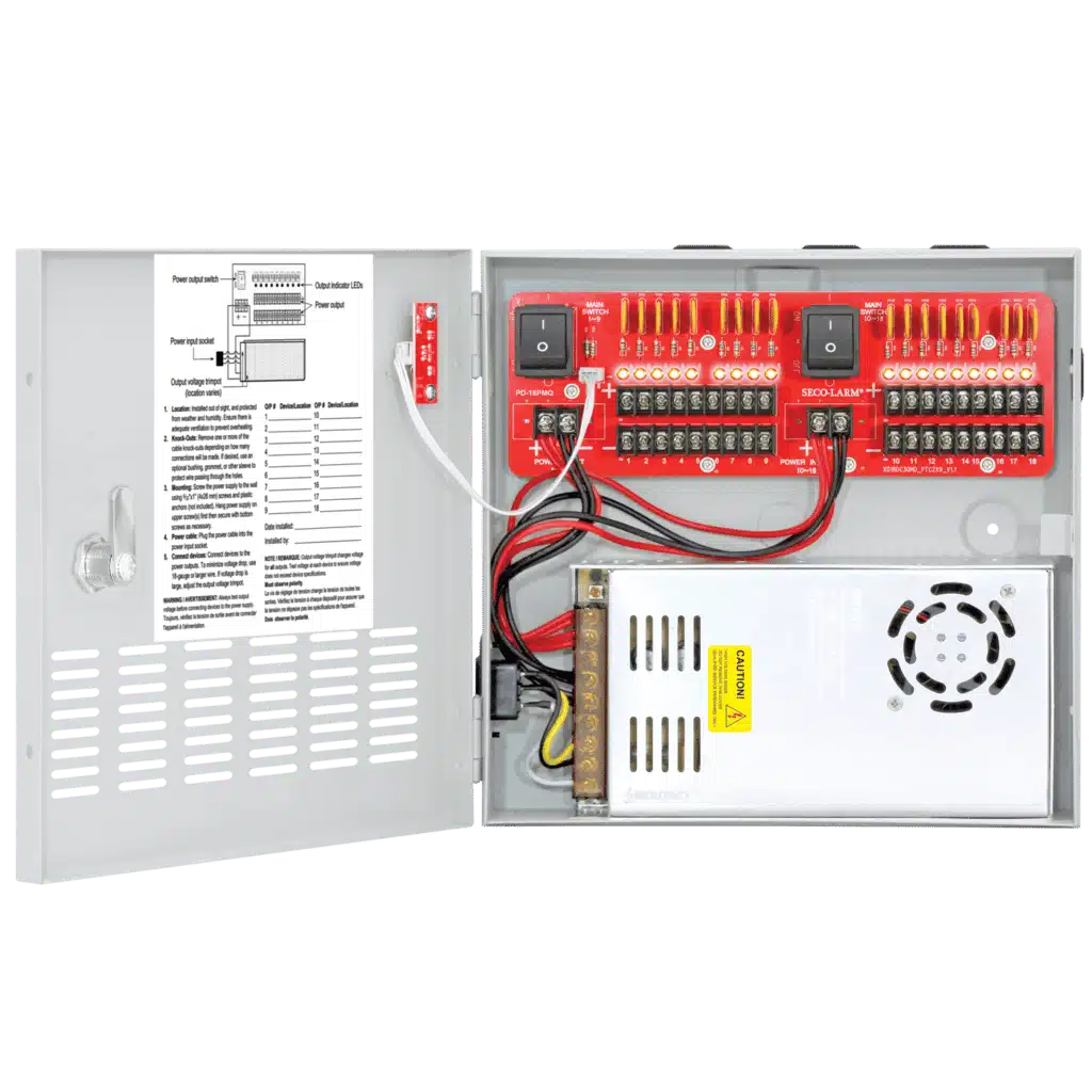 SECO-LARM PC-U1830-PULQ 12VDC Switching CCTV Power Supply, 18 Outputs, 30A total