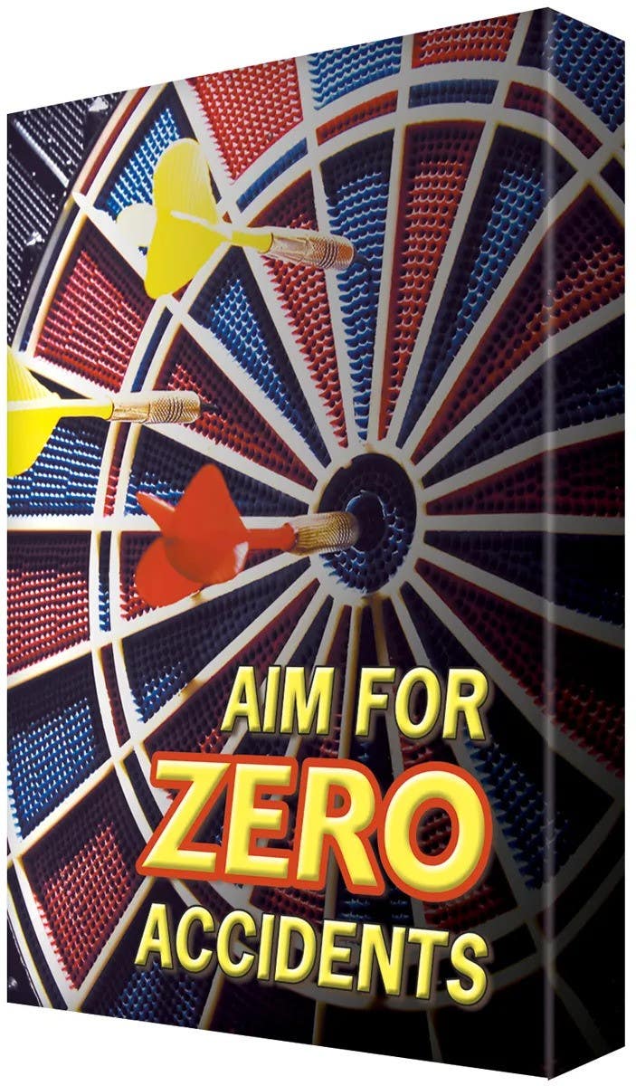 AccuformNMC EDP220 Visual Edge Graphic Sign, Zero Accidents, Aluminum Face, 24" H x 18" W