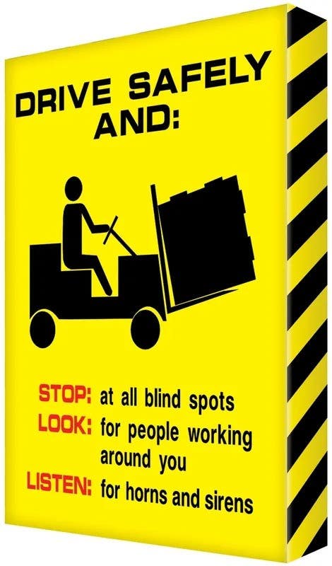 AccuformNMC EDP222 Visual Edge Graphic Sign, Drive Safely, Aluminum Face, 24" H x 18" W