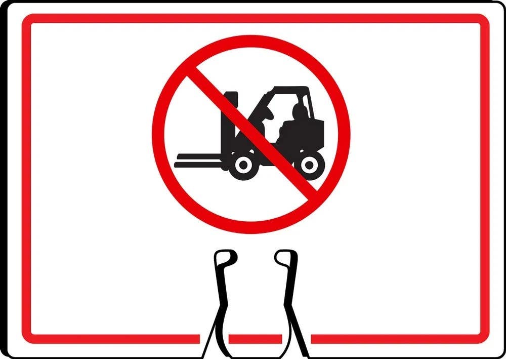 AccuformNMC FBC726 Cone Top Warning Sign, 10" H x 14" W