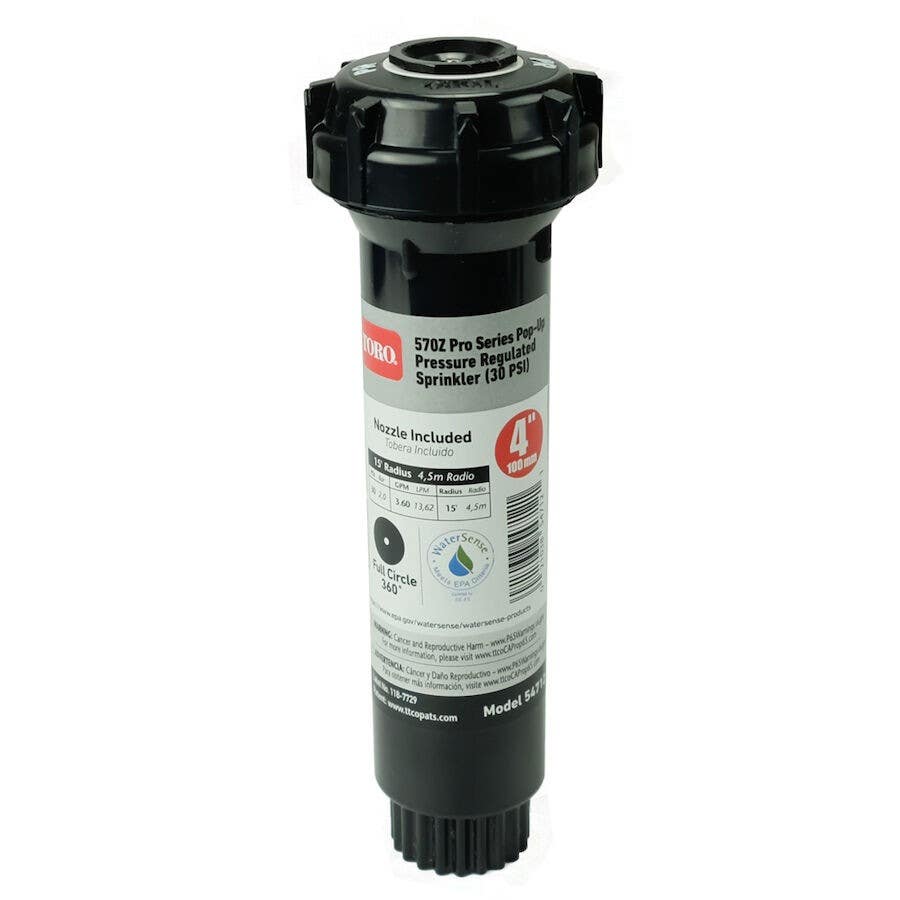 TORO 547 4 in. Pop Up Fixed Spray Head w/Pressure-Regulating spray head, 15 ft
