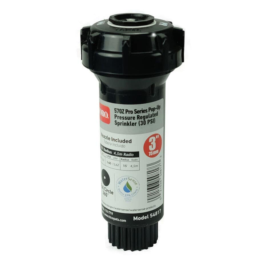 TORO 5481 3 in. Pop Up Fixed Spray w/Pressure-Regulating spray head, 15 ft. Nozzle