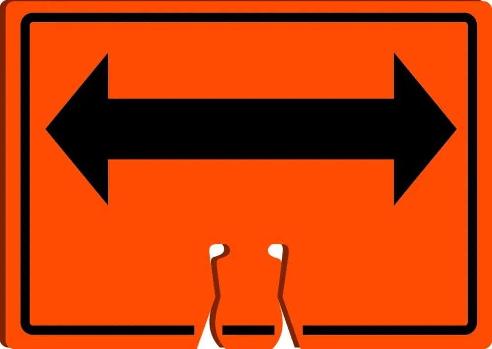 AccuformNMC FBC751 Cone Top Warning Sign, 10" H x 14" W