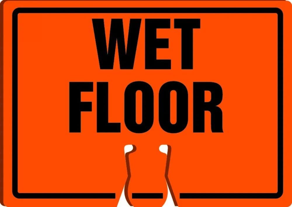 AccuformNMC FBC760 Cone Top Warning Sign, Wet Floor, 10" H x 14" W