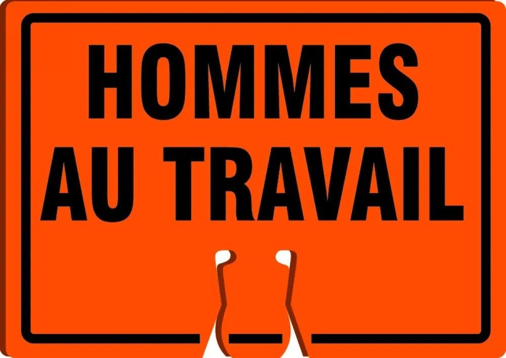 AccuformNMC FBC786 Hommes Au Travail, French, 10" H x 14" W